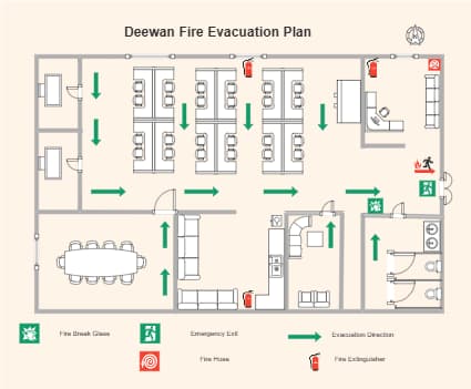 Deewan Fire Evacuation Plan Layout