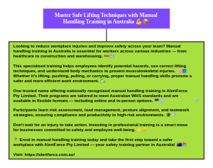 Master Safe Lifting Techniques with Manual Handling Training in Australia