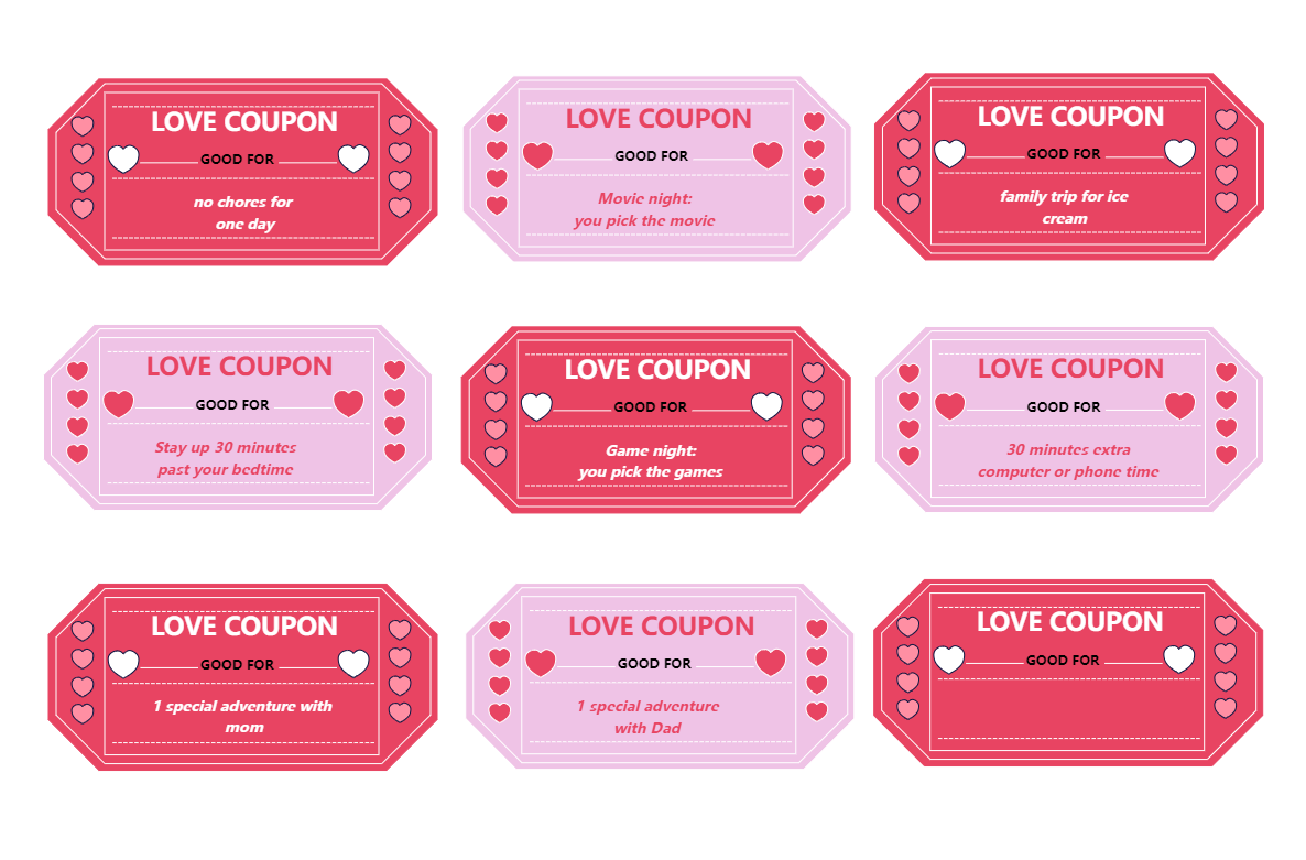 Blank Love Coupon Template EdrawMax Templates