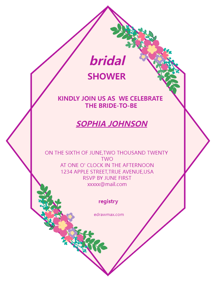 Blank Background Wedding Invitation Card Design