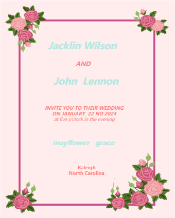 Blank Wedding Invitation Card Design