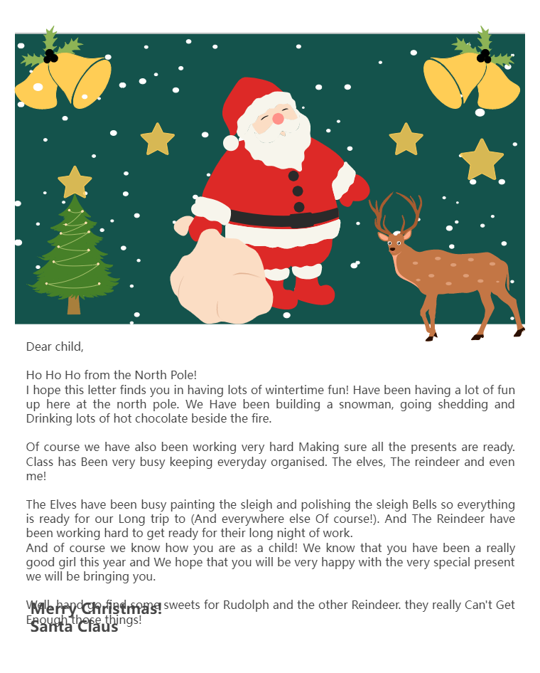 Free Printable Fill In Blank Letter From Santa Template EdrawMax Templates