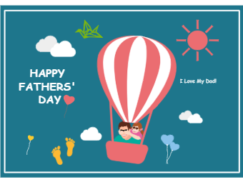 Balloon Fathers Day Card