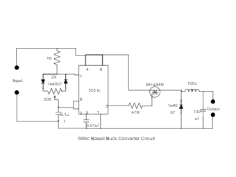 555IC Based Buck Converter Circuit Diagram