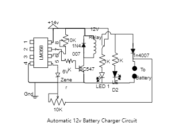 Automatic 12V Battery Charger Circuit Diagram