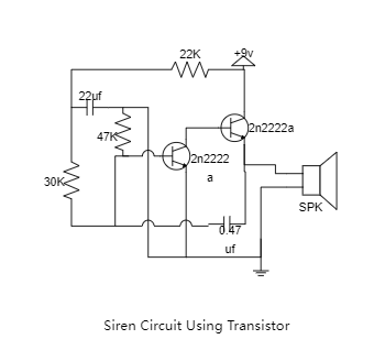 Siren Circuit Diagram using Transistor | EdrawMax Templates