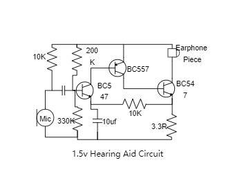 1.5V Hearing Aid Circuit Diagram