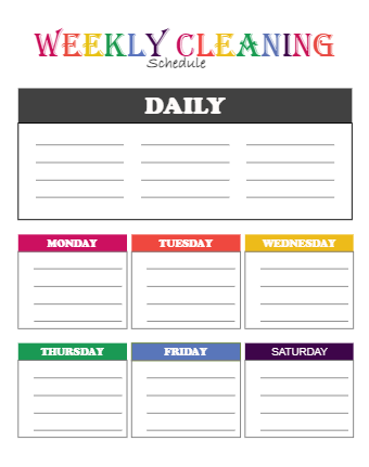 Cleaning Schedule Template Free