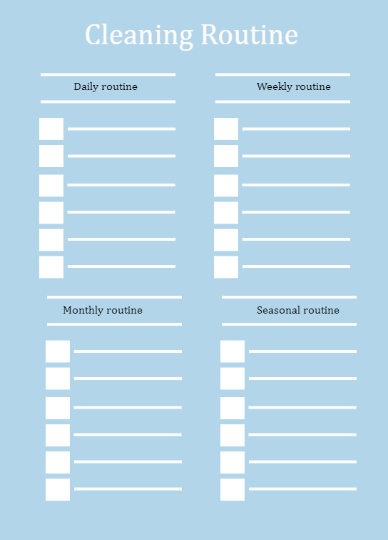 Cleaning Schedule Template