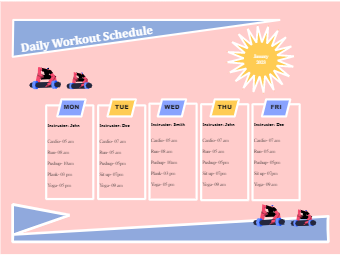 daily workout schedule template 