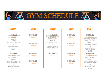 Gym Schedule Template Illustrations