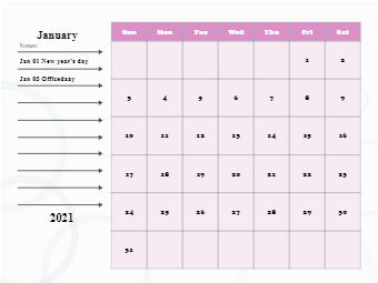 Monthly Schedule Word Template