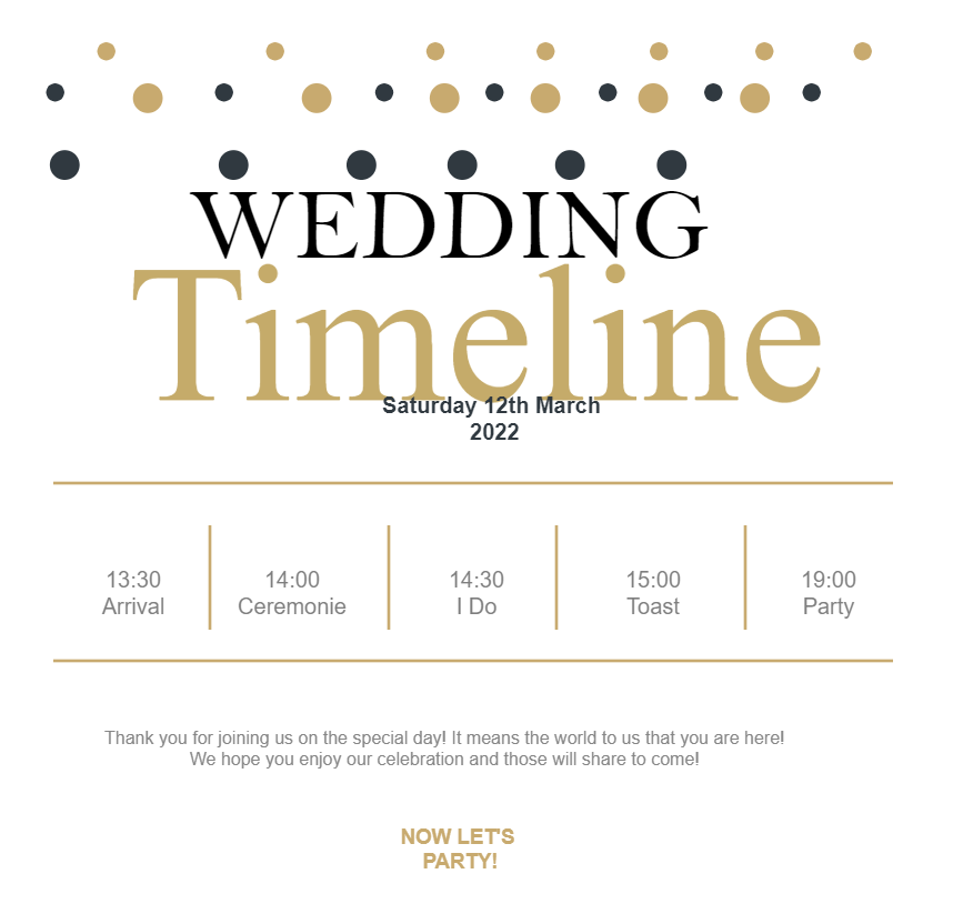 Wedding Timeline Template Vector