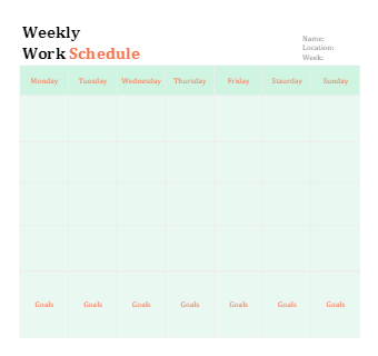 What is a Week Schedule Template