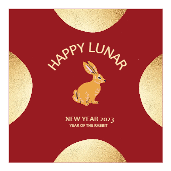Red Golden Happy Lunar New Year Card