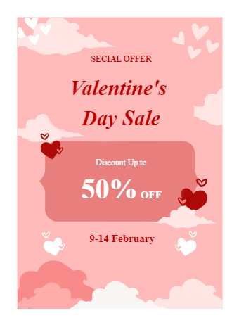 Valentines Day Sale Discount Template