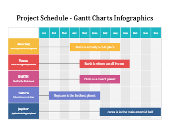 Project Schedule Gantt Charts Infographics