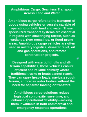 Amphibious Cargo: Seamless Transport Across Land and Water