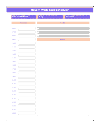 Hourly Work Task Scheduler