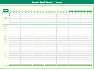 Remote Work Weekly Planner