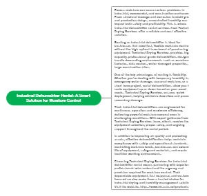 Industrial Dehumidifier Rental: A Smart Solution for Moisture Control