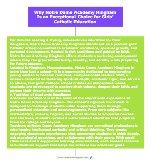 Why Notre Dame Academy Hingham Is an Exceptional Choice for Girls’ Catholic Education