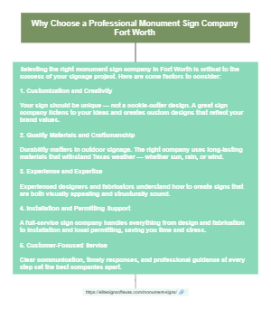 Why Choose a Professional Monument Sign Company in Fort Worth
