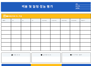 비용 및 일정 성능 평가